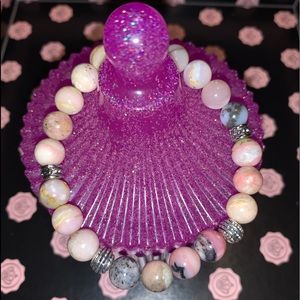 🪬2/$20🪬 ✋🏼Made Nat 8mm Rhodochrosite & Nat 8mm Pink Opal Stone Bracelet